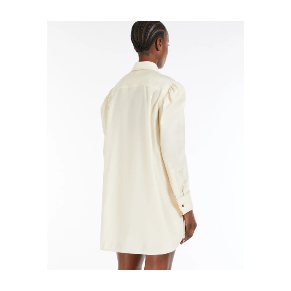 Max Mara Luxe Katoen Satijnen Overhemd Beige Dames