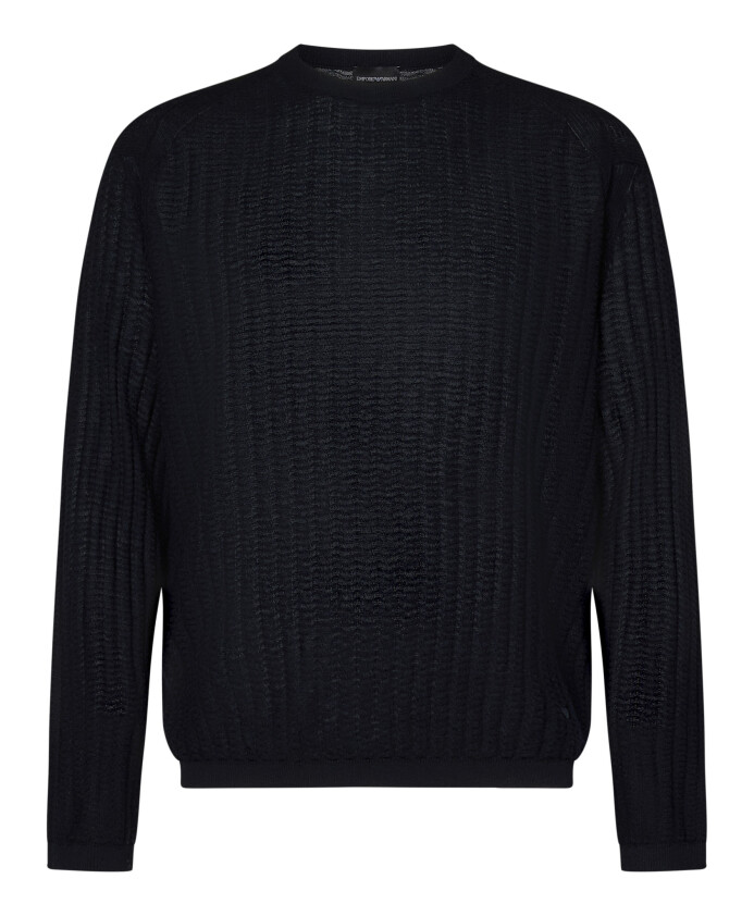 pull-col-rond-bleu-a-motif-vague