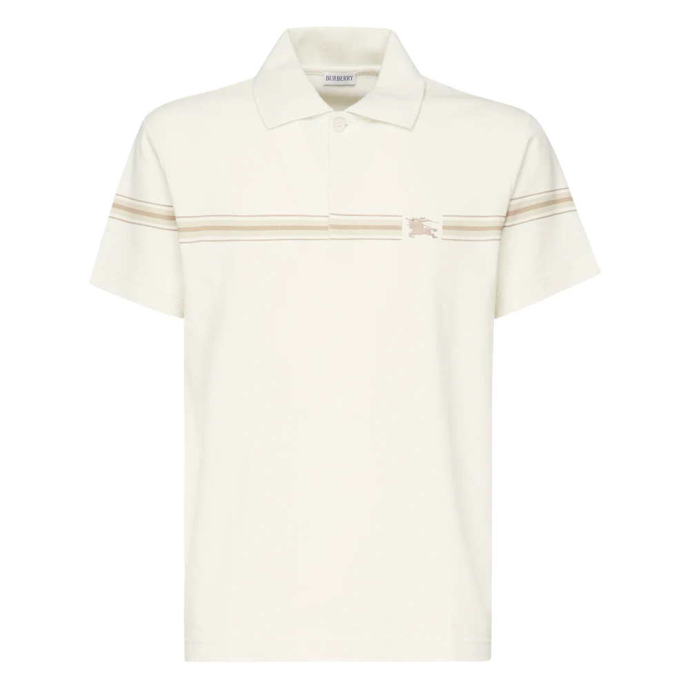 Burberry Witte Polo Shirt met Ruiterontwerp White Heren
