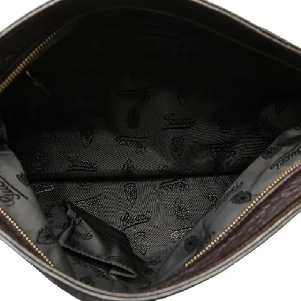 Gucci Vintage Pre-owned Leather crossbody-bags Brown Dames