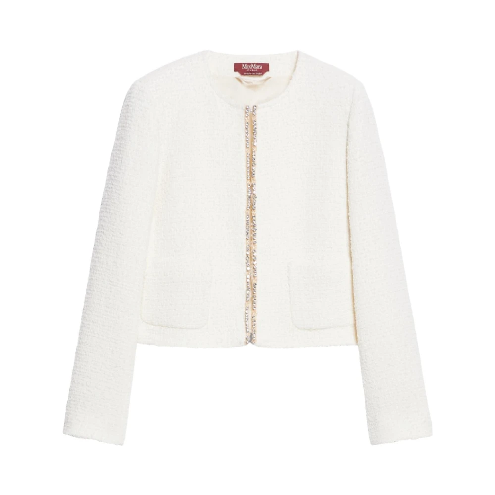 Max Mara Studio Stijlvolle Jas voor Vrouwen White Dames