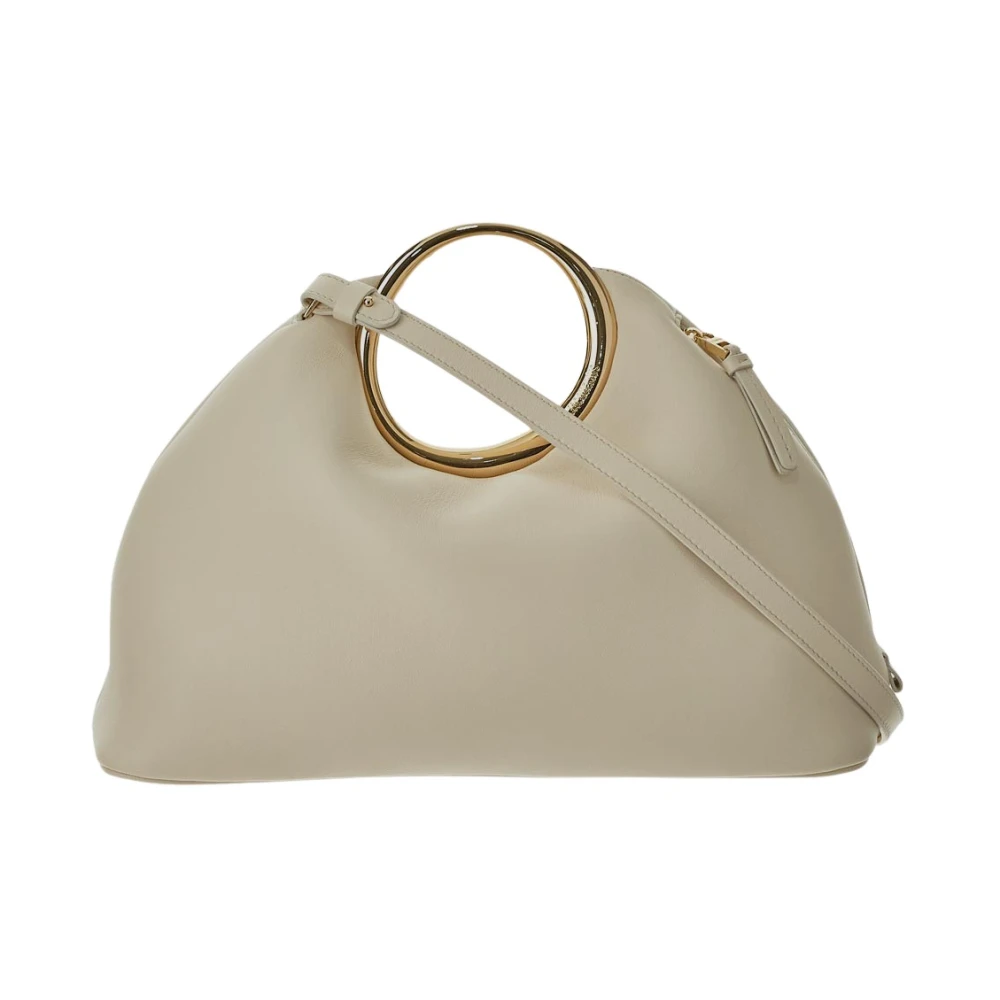 Jacquemus Leren Calino Tas Beige Dames