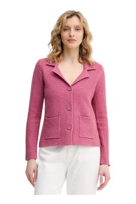 Texturerad stickad bomullsblazer