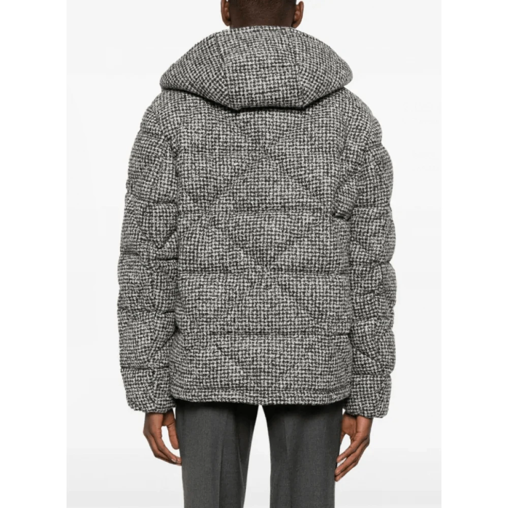 Lardini Gewatteerde Geruite Jas Black Heren