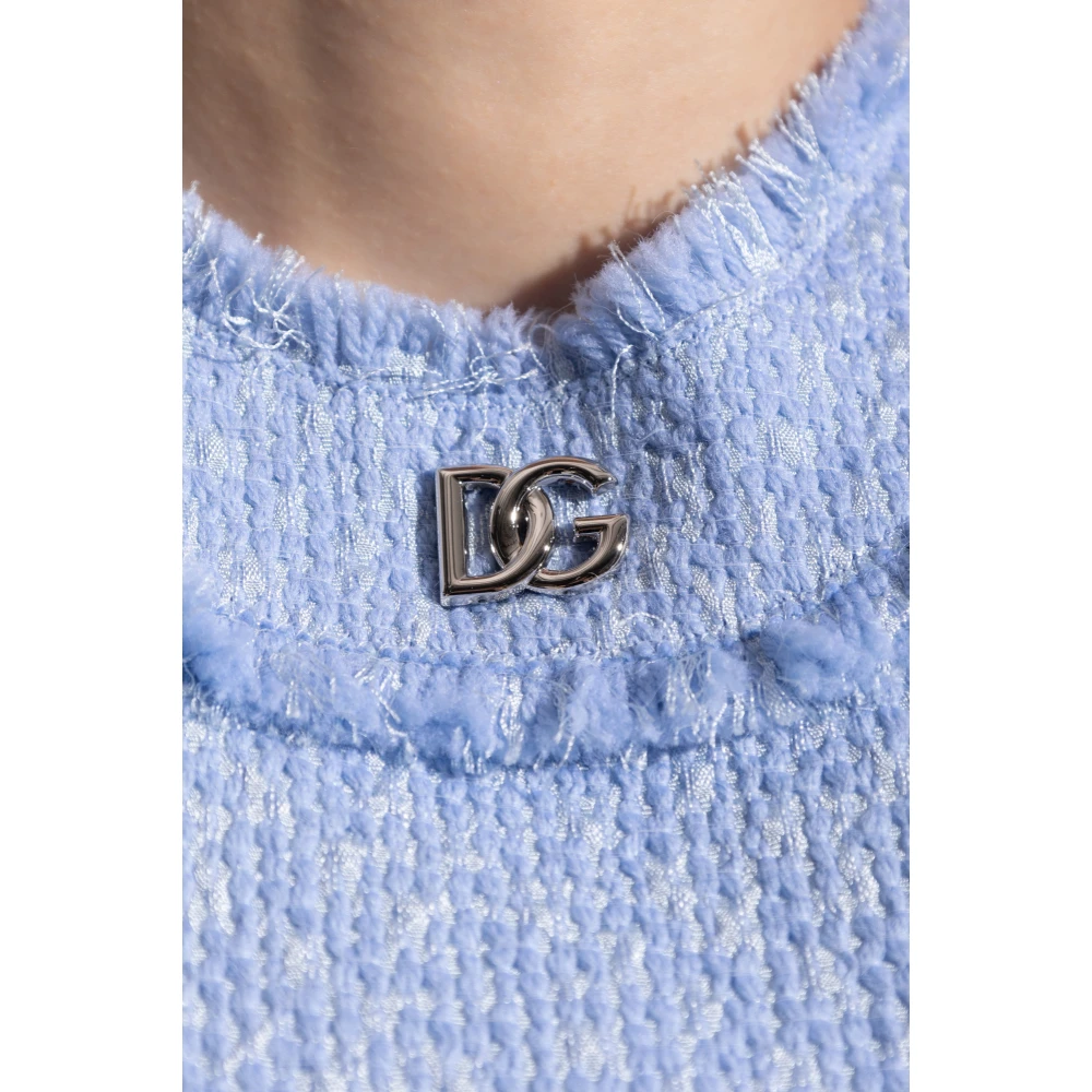 Dolce & Gabbana Jurk met logo Blue Dames
