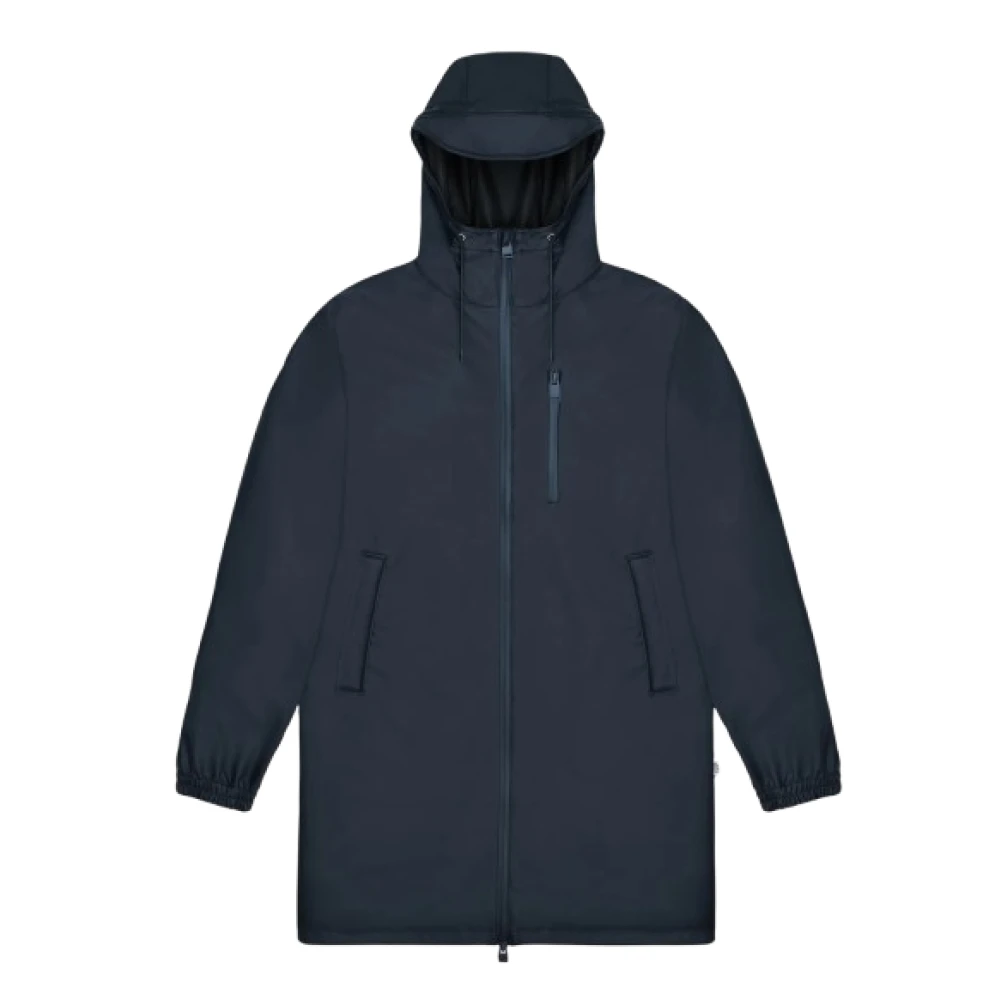 Rains Lange Storm Breaker Navy Waterdichte Jas Blue Heren