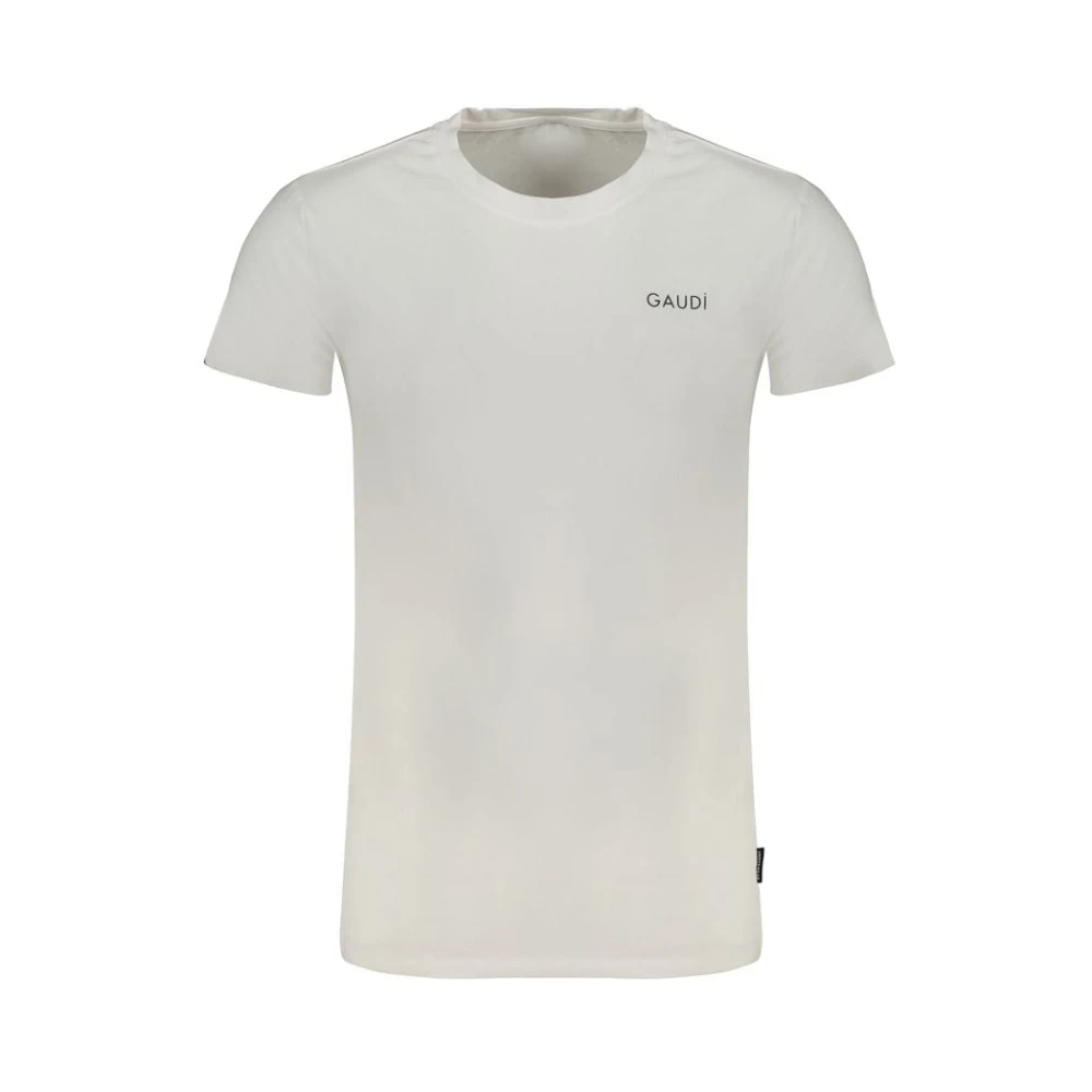 Gaudi Katoenen T-shirt met printlogo White Heren