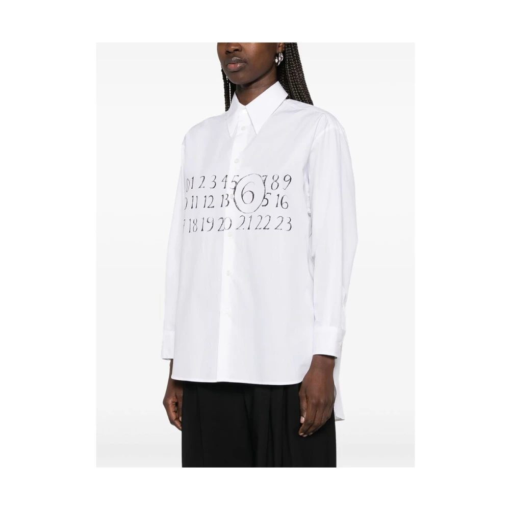 MM6 Maison Margiela Wit overhemd met geknoopte manchetten White Dames