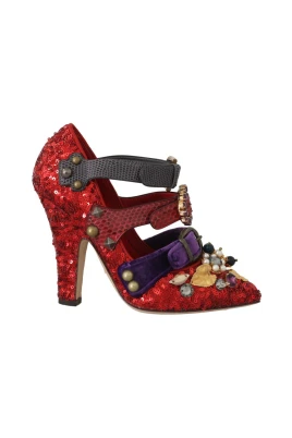Röda Bellucci Alta Moda Smyckade Pumps