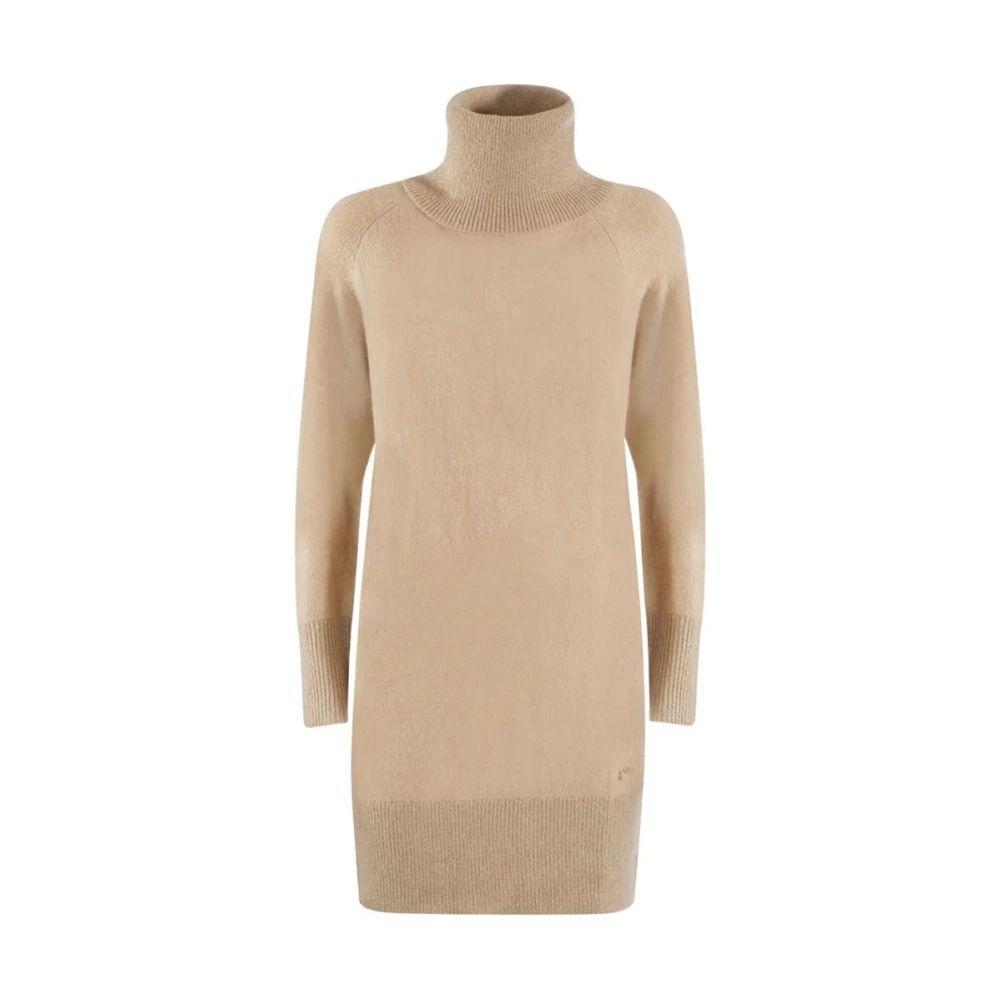 Yes Zee Women's Beige Knitted Dresses,, Soft Knit Lurex Jumper Dress Extra Large