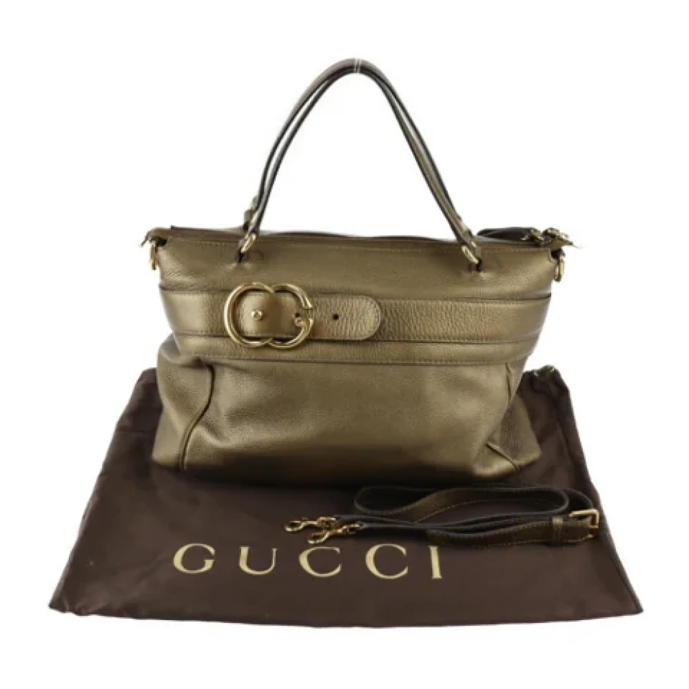 Gucci Vintage Pre-owned Leather handbags Brown Dames
