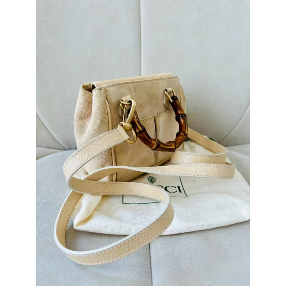 Gucci Vintage Pre-owned Leather gucci-bags Beige Dames