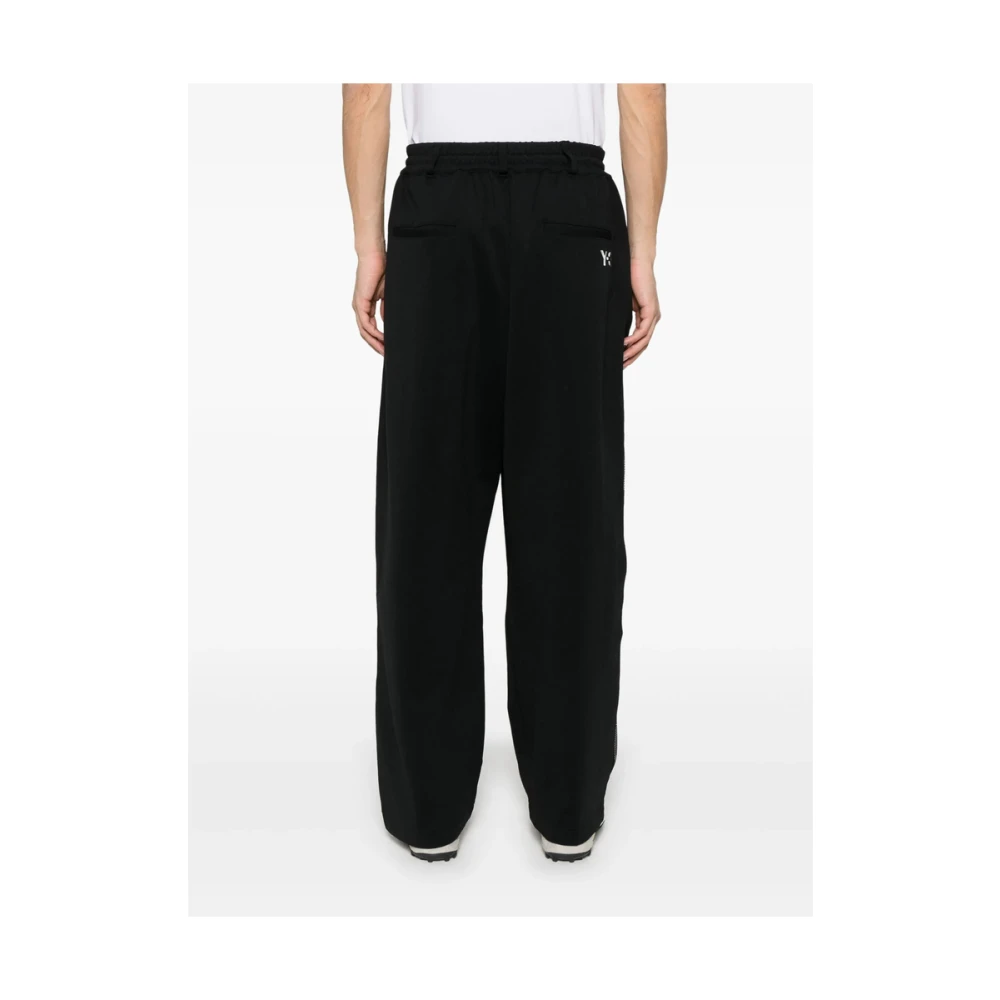 Y-3 Zwarte elastische trekkoord tailleband broek Black Heren