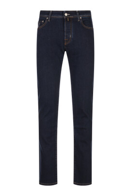 pantalon-bleu-en-melange-de-coton