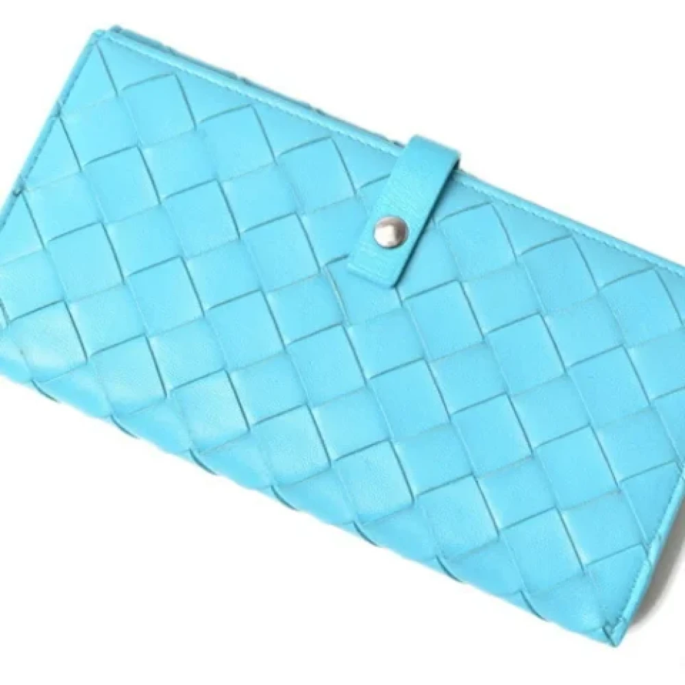 Bottega Veneta Vintage Pre-owned Leather wallets Blue Dames