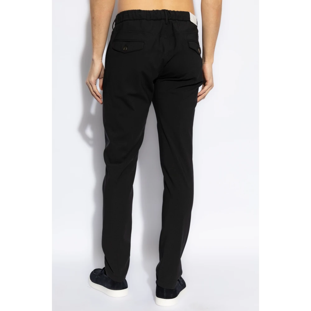 Eleventy Wollen broek met toelopende pijpen Black Heren