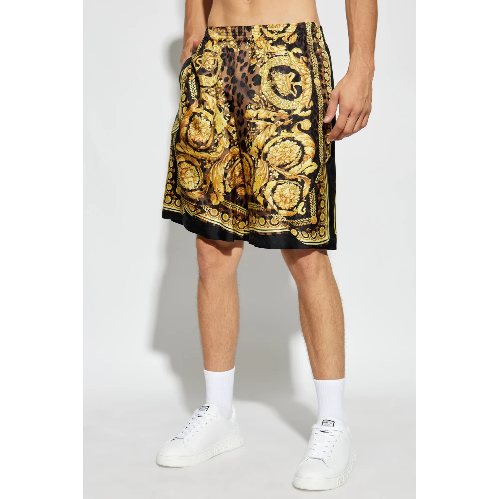 Versace Zijden Shorts Yellow Heren