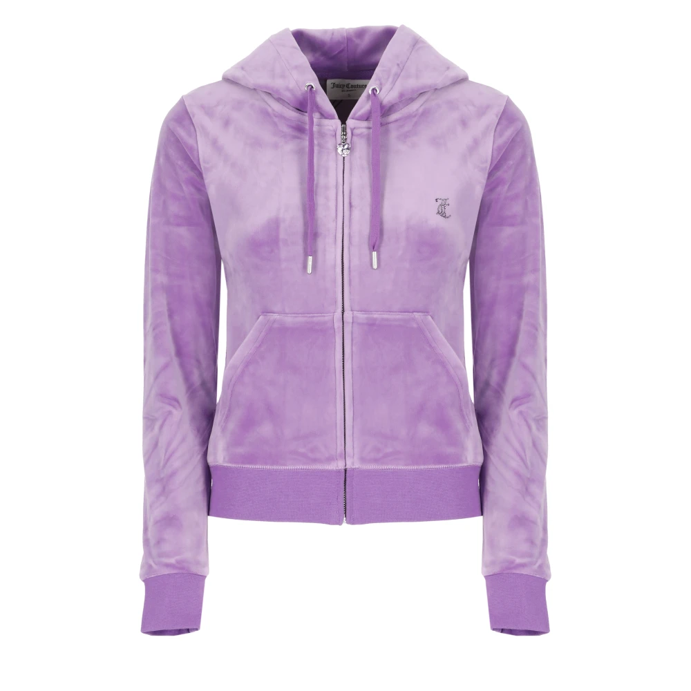Juicy Couture Paarse hoodie met trekkoorden en strass Purple Dames