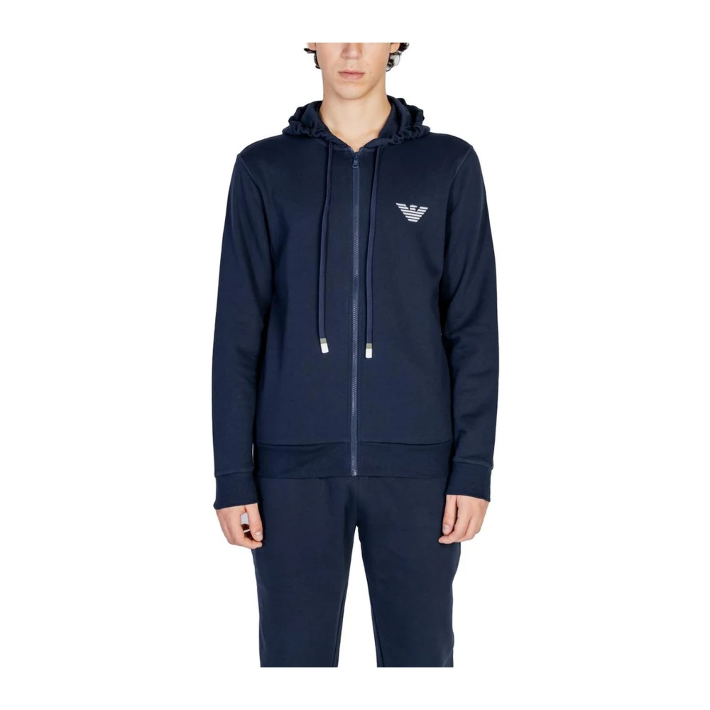 Emporio Armani Blauwe Katoenmix Trui Blue Heren
