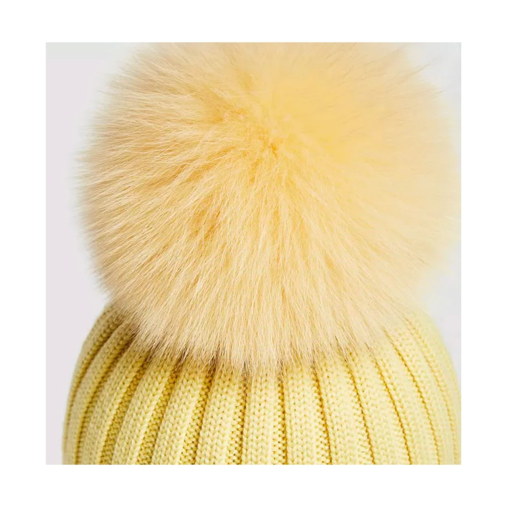 Moncler Pom Beanie Geel Yellow Dames
