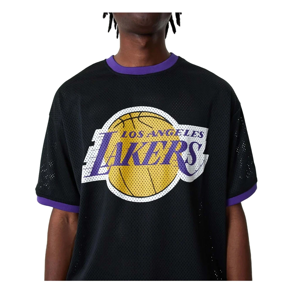 new era Nba Team Logo Mesh Os Tee Los Angeles Lakers T-shirt Black Heren