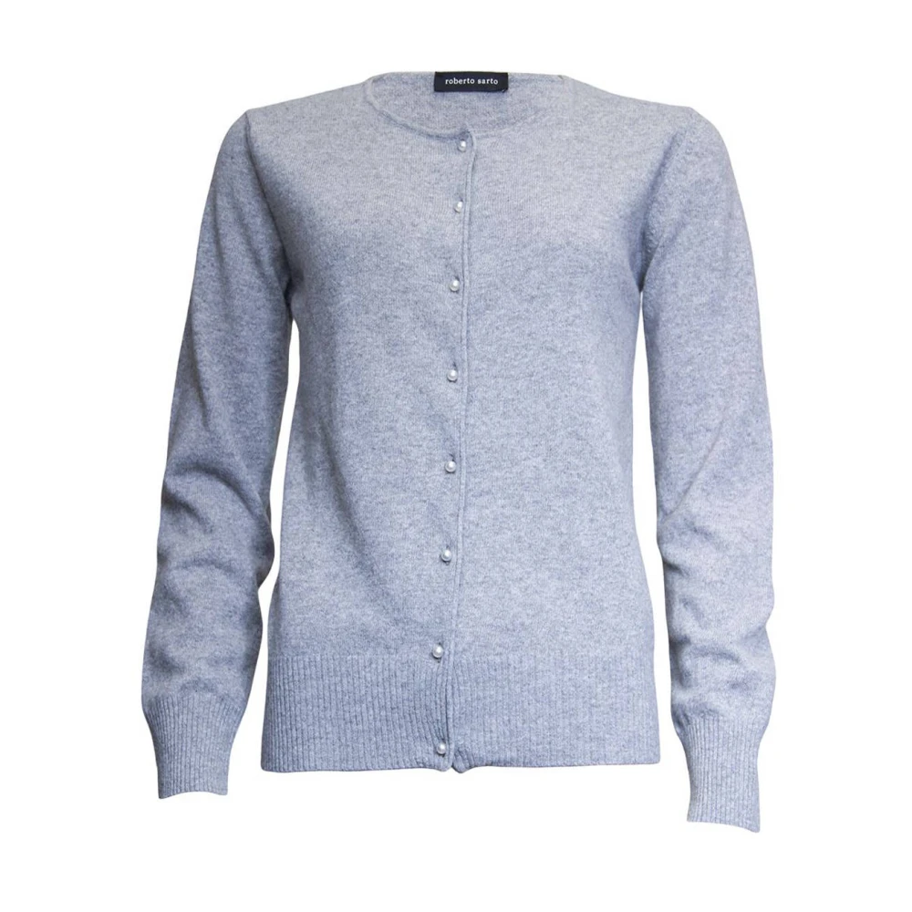 Roberto sarto O-Neck Cardigan Vest Blue Dames