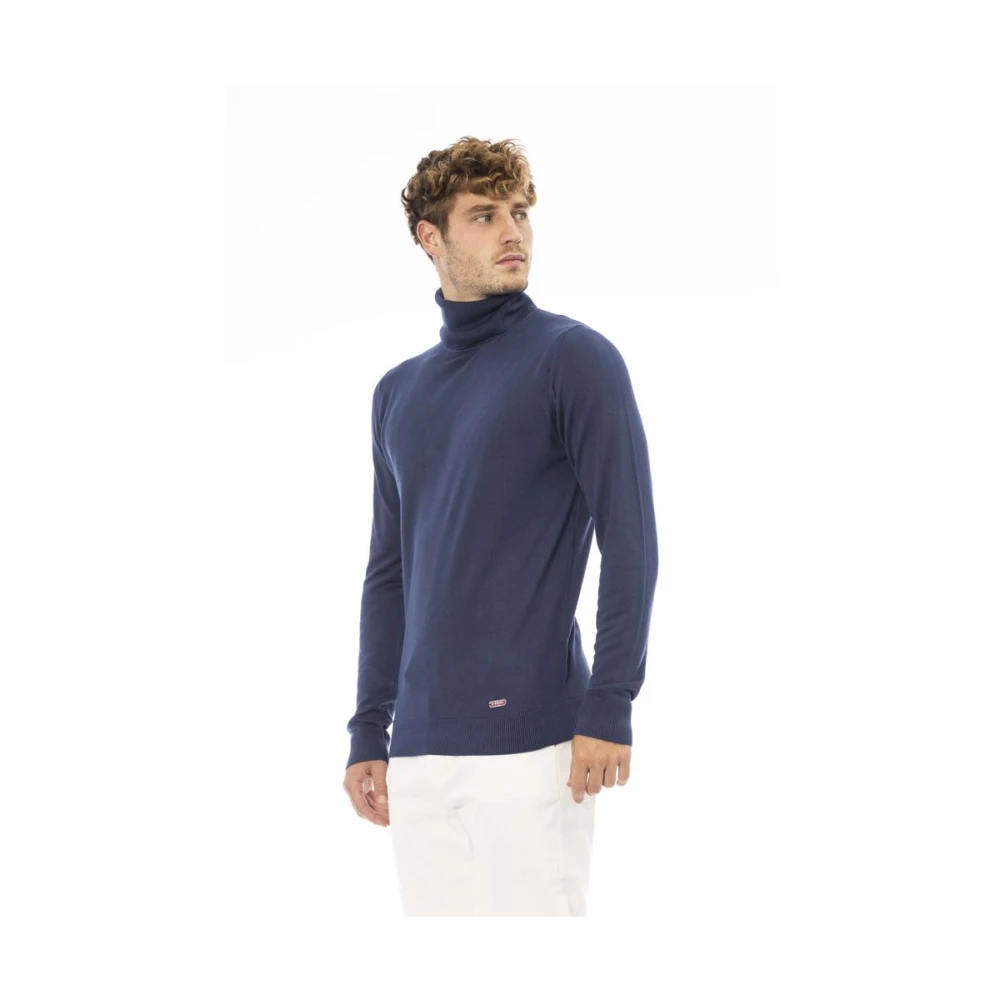 Baldinini Blauwe Turtleneck Sweater Blue Heren