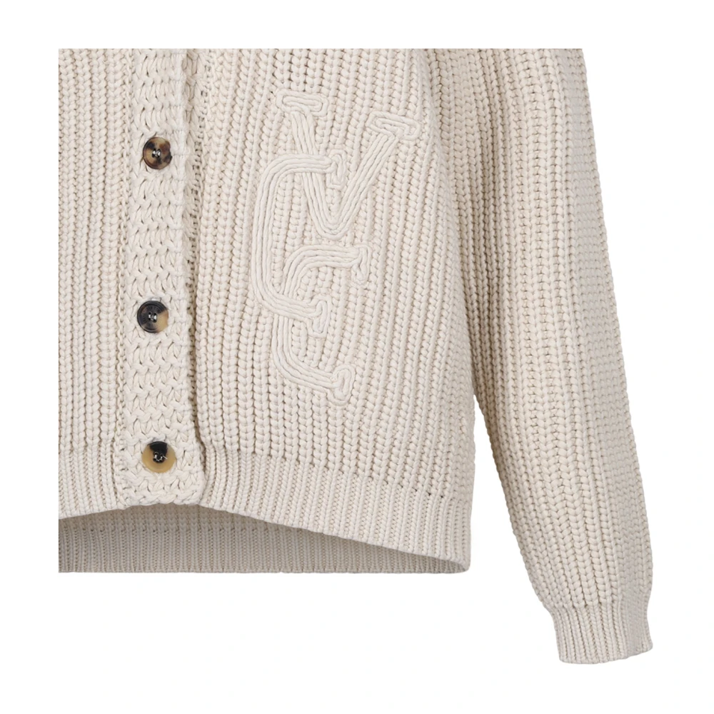 Golden Goose Parchment Cardigan met Dubbele Ster Beige Dames