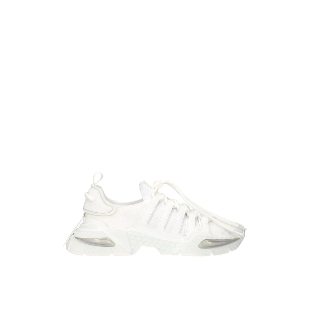Dolce & Gabbana Homme Blanc Chaussures, Taille: 41 Eu Baskets Athlétiques En Tissu