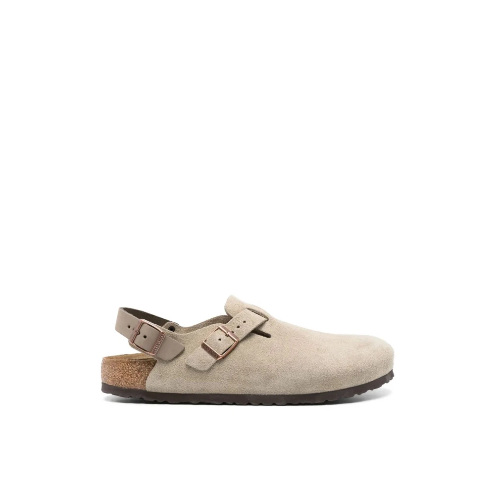 Birkenstock Men's Beige Clogs, 9 Uk, Tokio Suede Leather Sandals Narrow