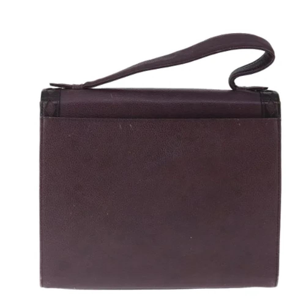 Saint Laurent Vintage Pre-owned Leather shoulder-bags Purple Dames