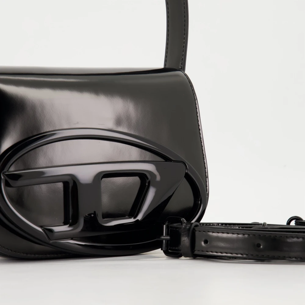 Diesel Zwarte leren schoudertas Black Dames