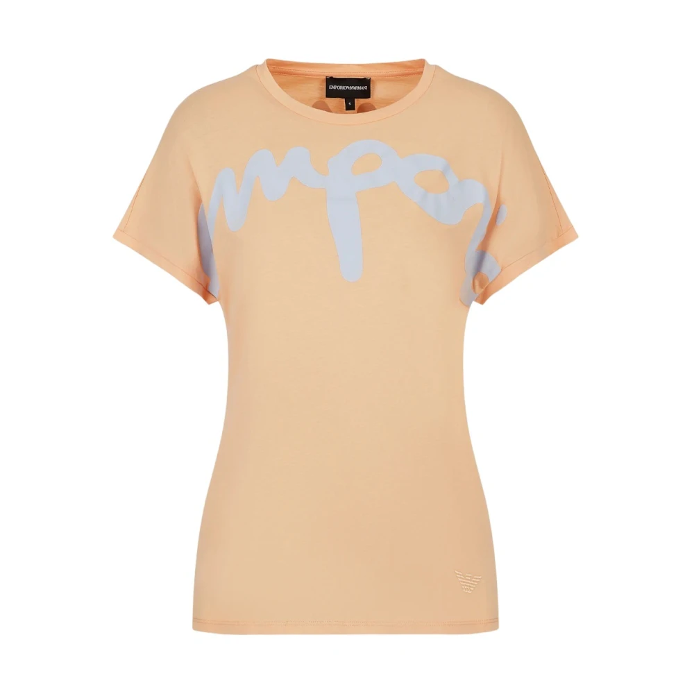 Emporio Armani Korte Mouw T-shirt Orange Dames