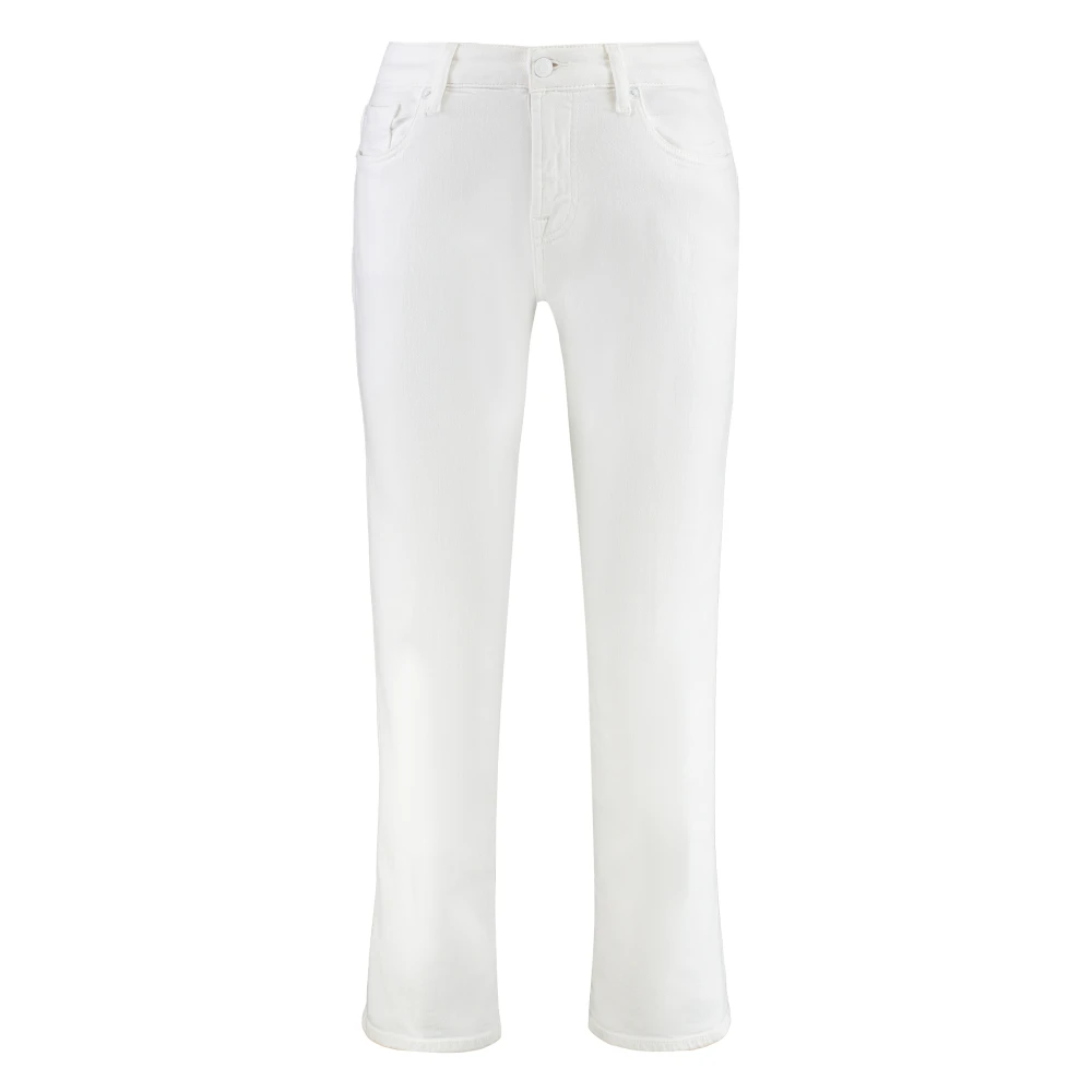 7 For All Mankind Straight Leg Jeans met Metalen Details White Dames