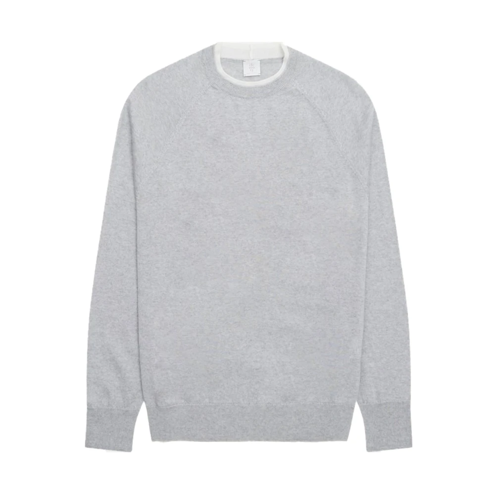 Eleventy Men's Gray Round-Neck Knitwear, Xl, Elegant Wool Jumper