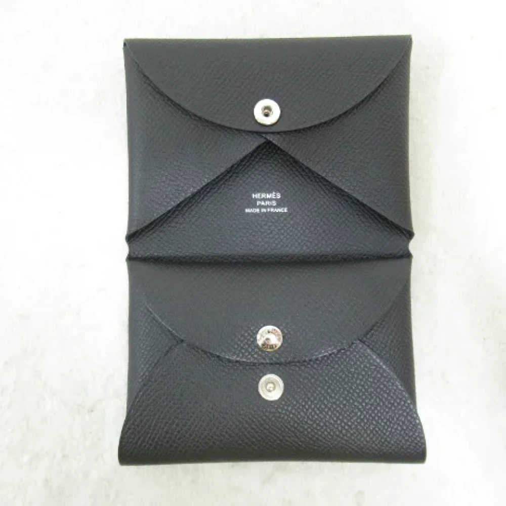 Hermès Vintage Pre-owned Leather wallets Black Dames