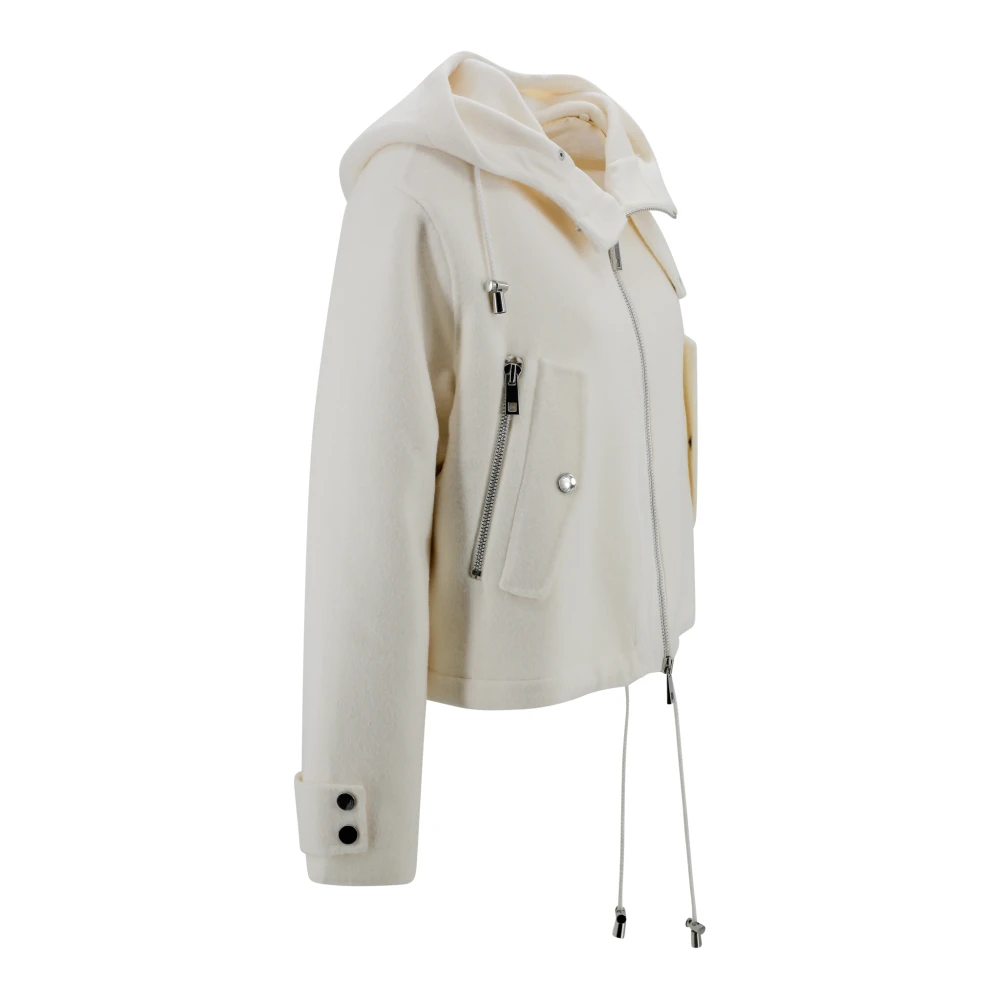 P.a.r.o.s.h. Crème Hoodie met rits en zakken Beige Dames
