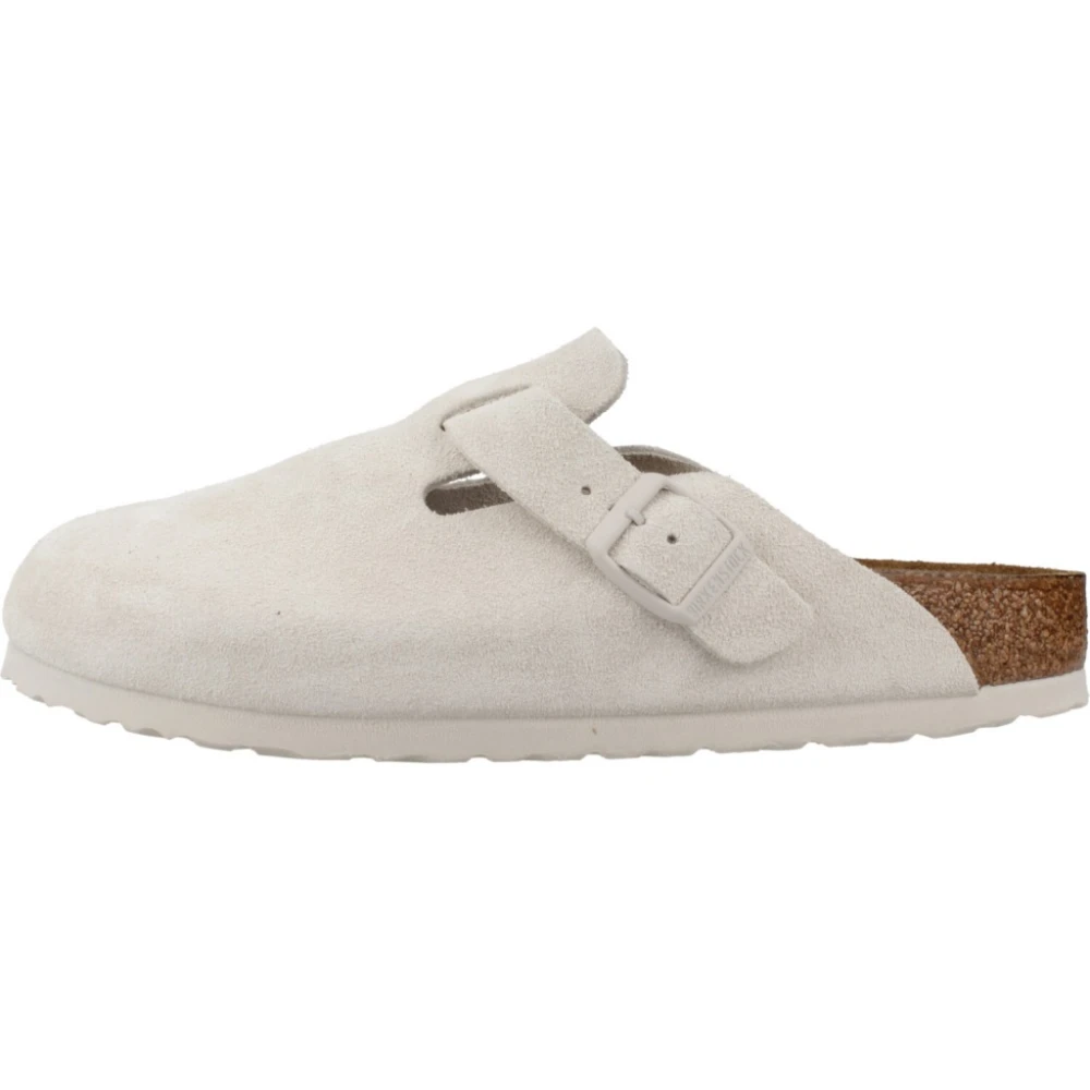 Birkenstock Läder Mules Sandaler White, Dam