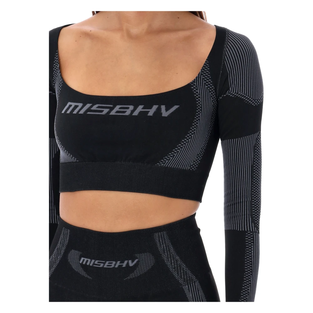Misbhv Zwarte Actieve Crop Top Aw24 Black Dames