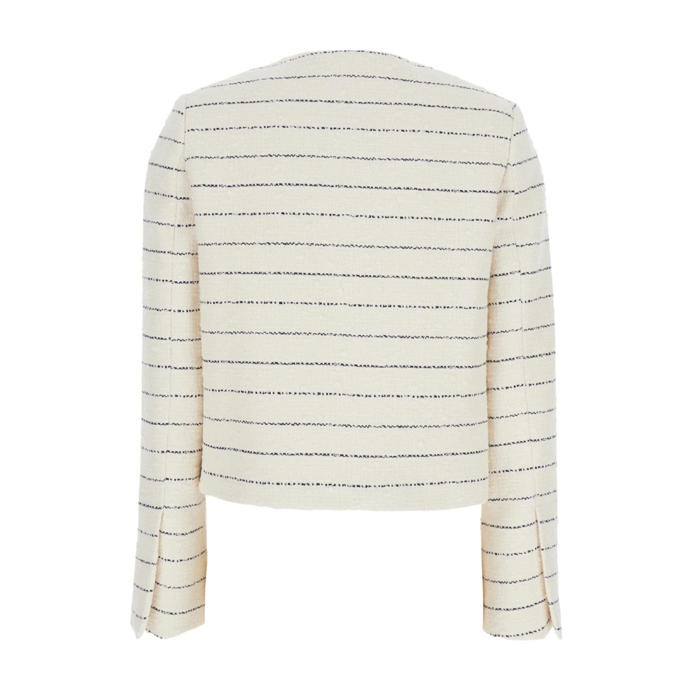 Semicouture Witte Tweed Jas White Dames