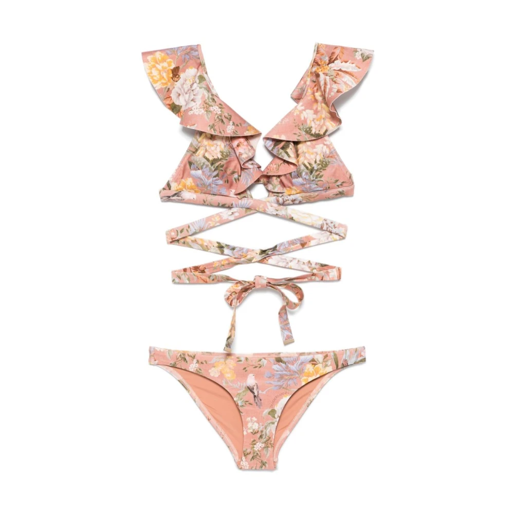 Zimmermann Bloemen Ruffle Bikini met Klassieke Bodem Multicolor Dames