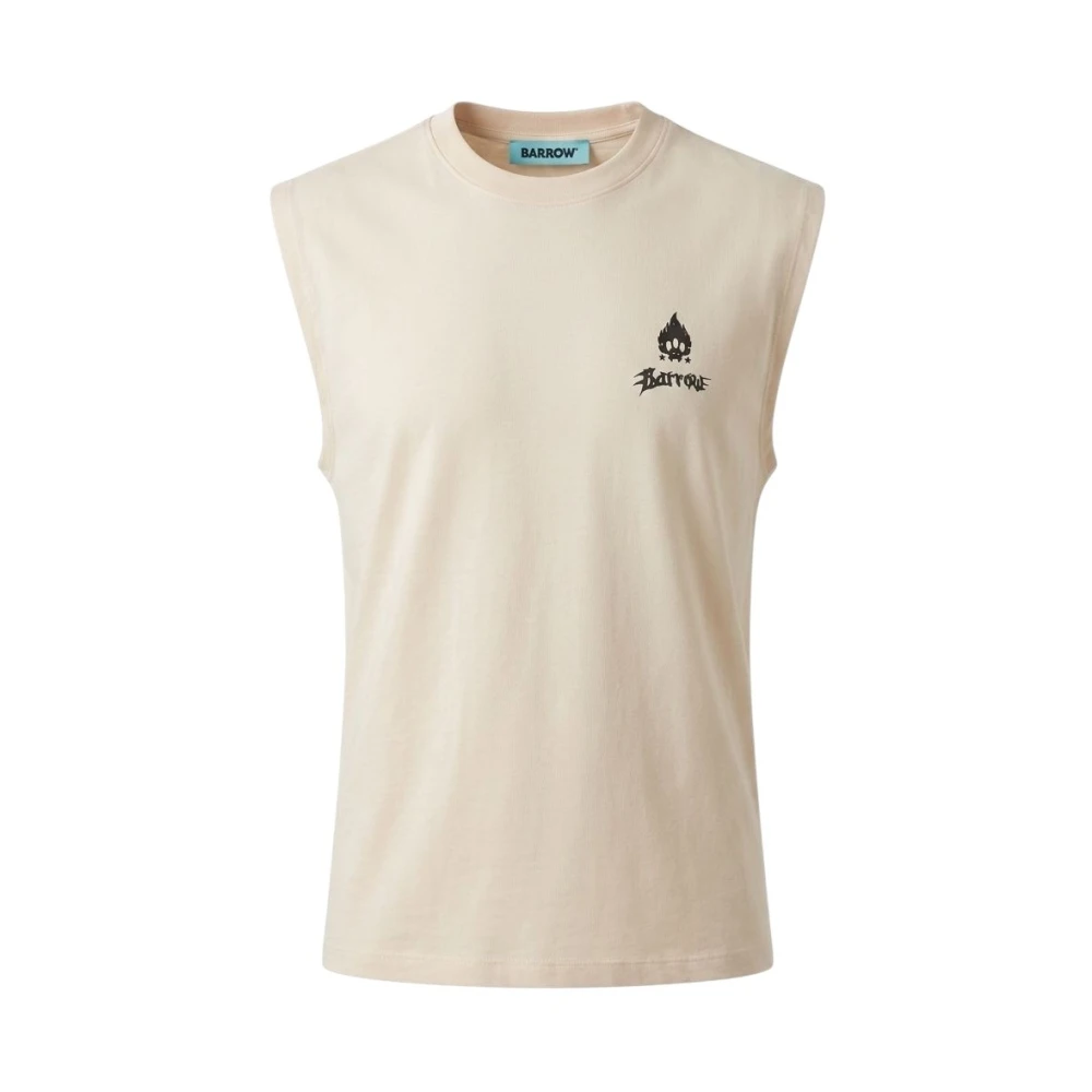 Barrow Beige Sleeveless Tops, Male, Xs, Jersey Sleeveless