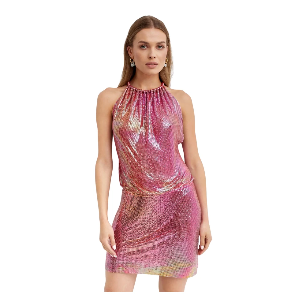 Nué Women's Pink Party Dresses, S, Sequin Mini Dress