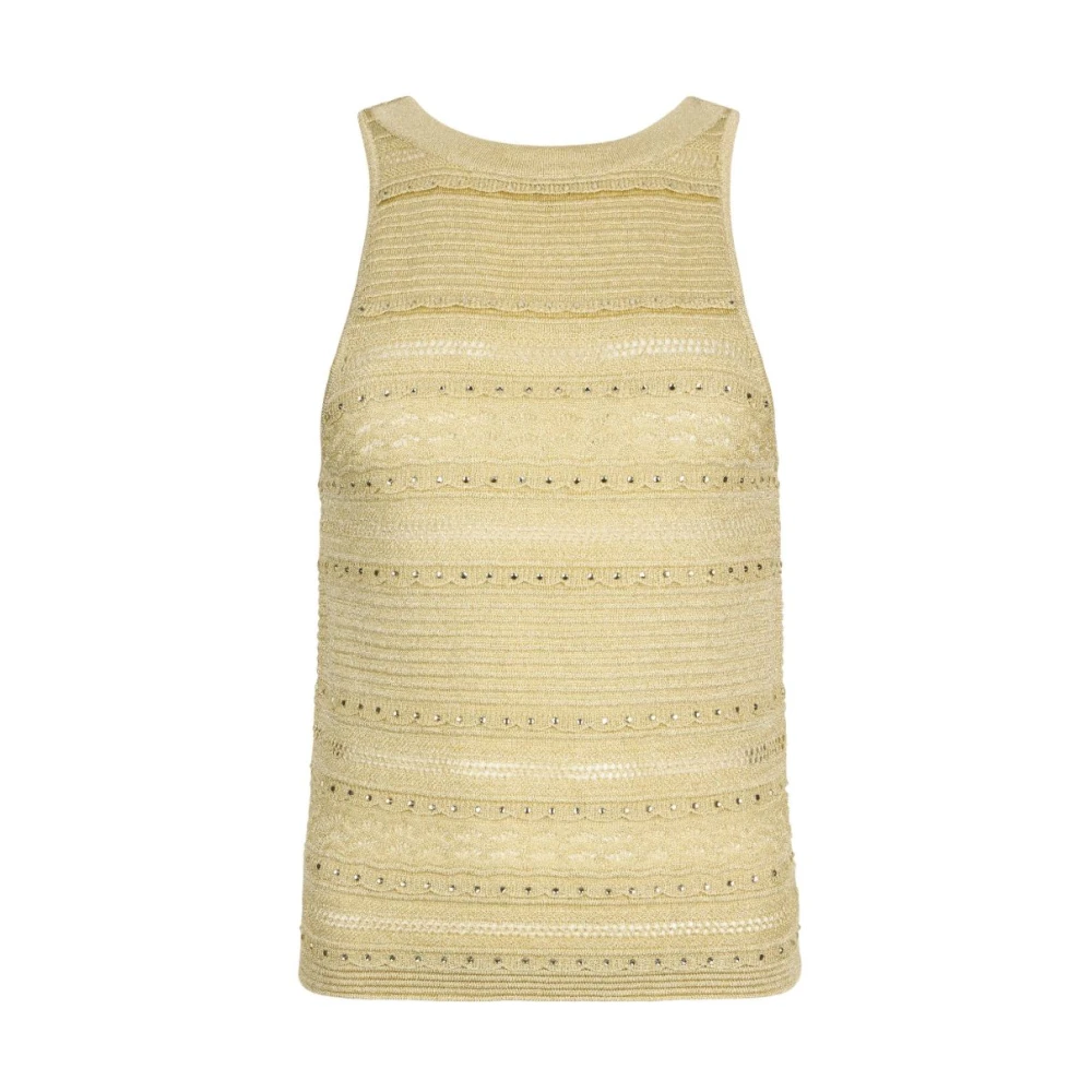 Liu Jo Vrouw Geel Openwork Knit Top