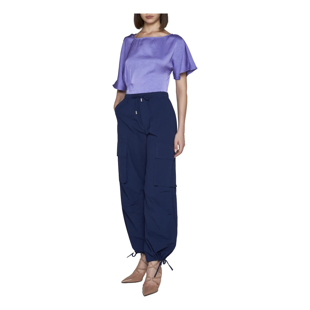 BAUM UND PFERDGARTEN Flared Ocean Blue Drawstring Broek Blue Dames