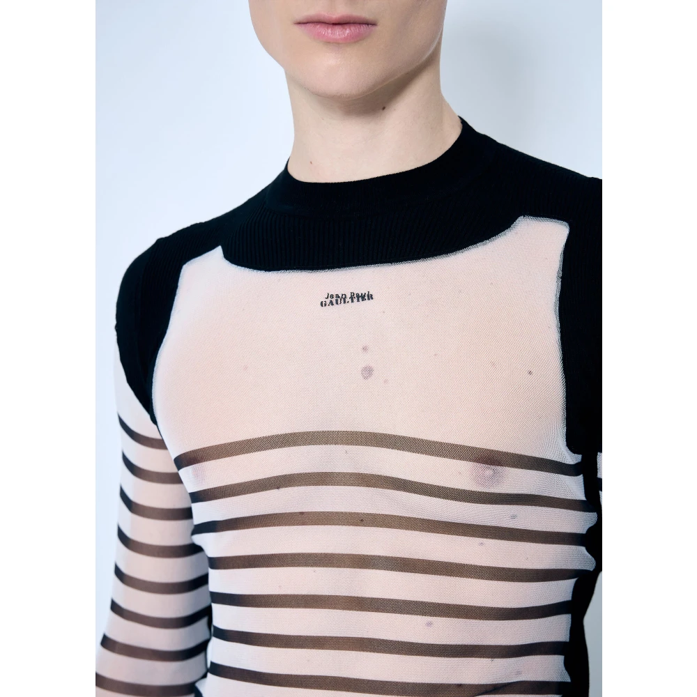 Jean Paul Gaultier Mesh en Gebreide Gelaagde Top Multicolor Heren