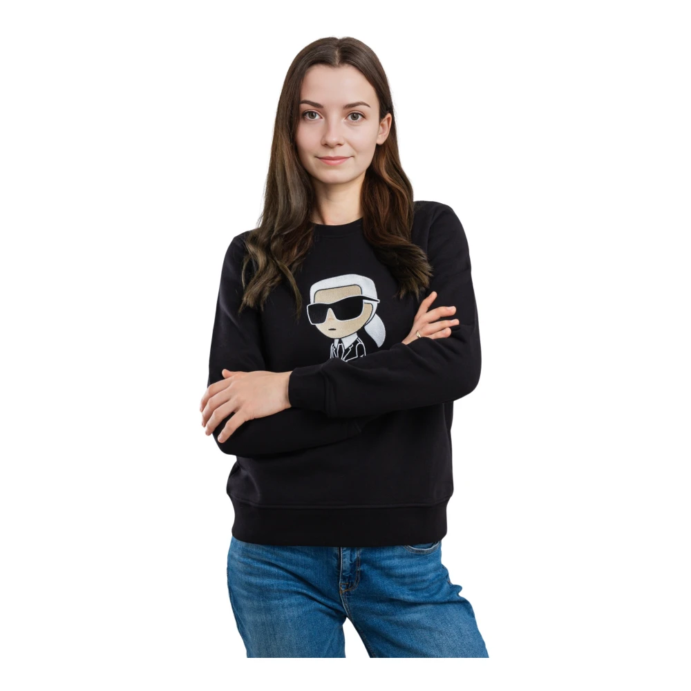 Karl Lagerfeld Dames Sweatshirt Zwart Biologisch Katoen Black Dames