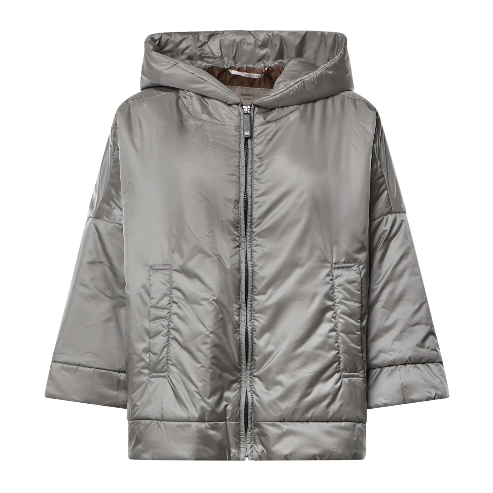 Max Mara Fiore Hooded Jacket - Female - Light Jackets - Gray - 2XS - Jackets - Image 4