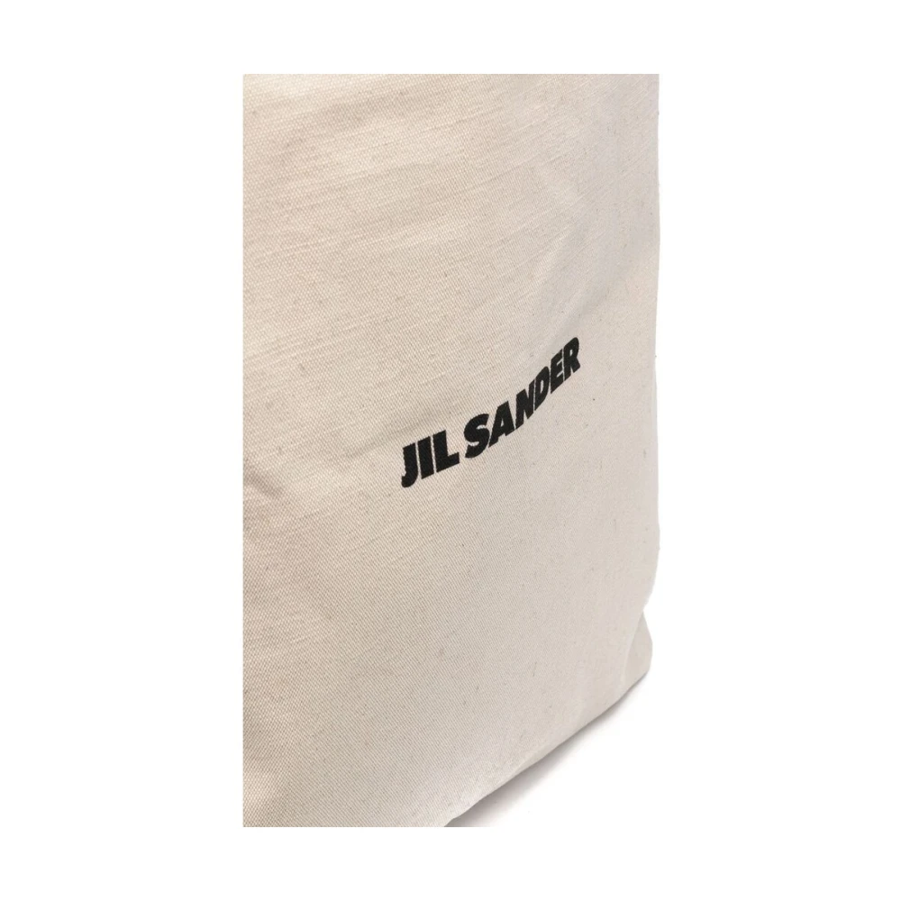 Jil Sander Logo-Print Linnen Tote Bag Multicolor Heren