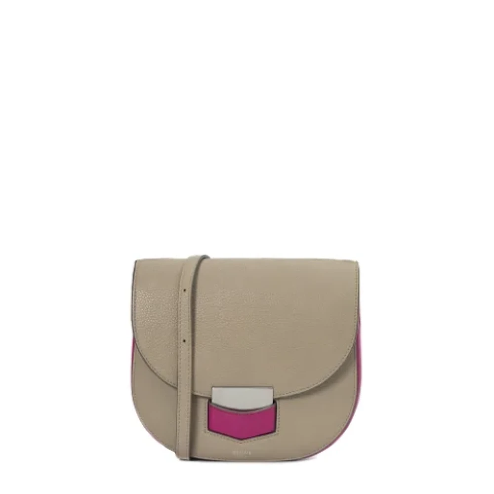 Celine Vintage Pre-owned Leather celine-bags Gray Dames